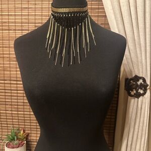 Park Lane Black and Gold Statement Choker